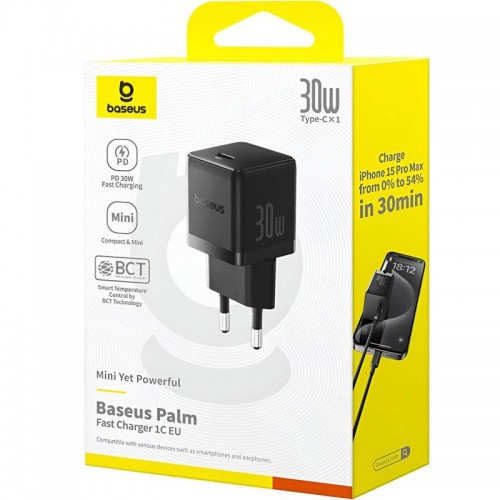 МЗП Baseus Palm Fast Charger 30W (1USB-C) (P10111605113-00)