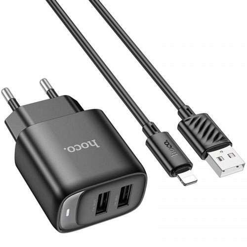 СЗУ Hoco C141A Smart 2.1A (2USB-A) + кабель USB to Lightning