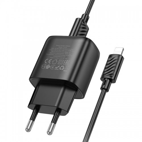 СЗУ Hoco C141A Smart 2.1A (2USB-A) + кабель USB to Lightning