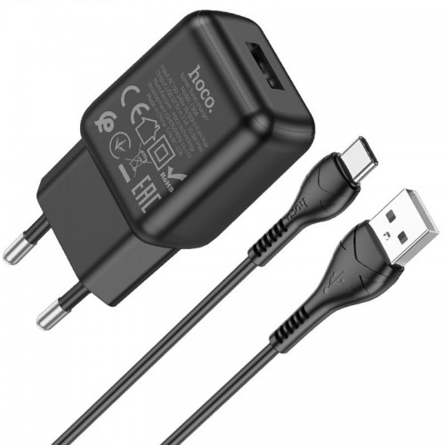 СЗУ Hoco C96A (1USB/2.1A) + кабель USB to Type-C