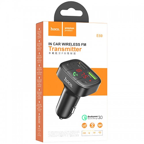 АЗУ FM модулятор Hoco E59 Promise 18W (2USB-A) АЗУ FM модулятор Hoco E59 Promise 18W (2USB-A)
