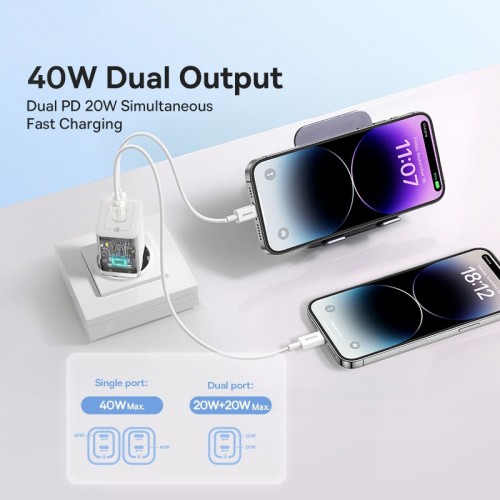СЗУ Baseus GaN5 Pro OS + Type-C to Type-C 40W (CCGP18010)