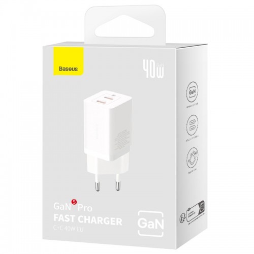 СЗУ Baseus GaN5 Pro OS + Type-C to Type-C 40W (CCGP18010)
