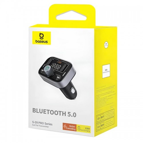 АЗУ FM модулятор Baseus S-09 Pro Series 18W (2USB-A/1C) (C10762200113)