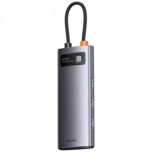 Перехідник HUB Baseus Metal Gleam Series 4-in-1 4xUSB3.0 (WKWG070013)