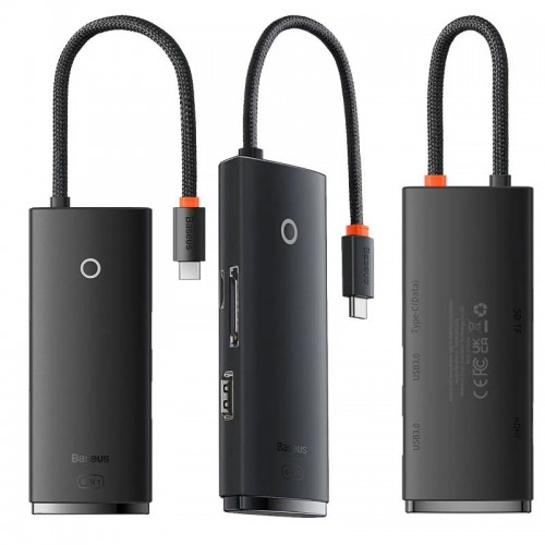 Перехідник HUB Baseus Lite Series 6in1 (Type-C to HDMI+2xUSB3.0+Type-C Data+SD/TF) (WKQX050001)