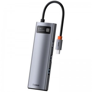 Перехідник HUB Baseus Metal Gleam Series 7-Port (Type-C to HDMI+USB3.0*3+PD+RJ45) (B0003070)