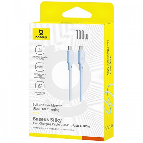 Дата кабель Baseus Silky Series OS Fast Charging Type-C to Type-C 100W (1m) (P10377704)