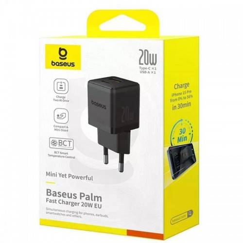 СЗУ Baseus Palm Fast Charger 20W (1USB-A/1C) (P10111608)