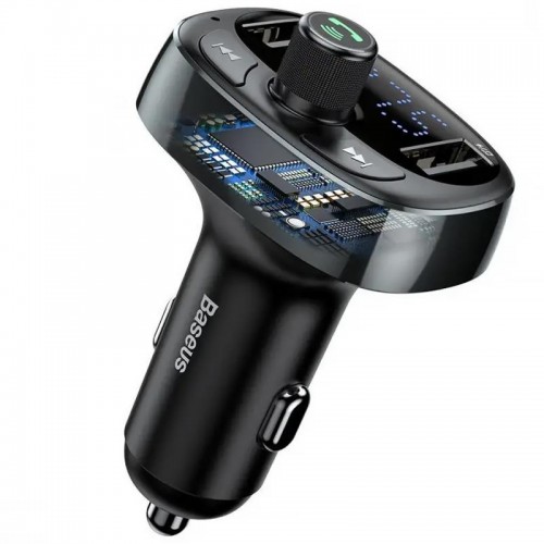 АЗУ FM модулятор Baseus S-09 Overseas Edition 3.4A (2USB-A) (CCMT000301)