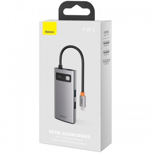 Перехідник HUB Baseus Metal Gleam Series 4-in-1 Type-C (CAHUB-CY)