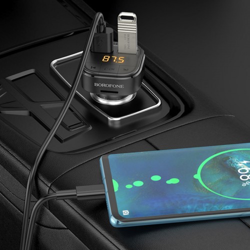 АЗУ FM модулятор Borofone BC43 Flash QC3.0