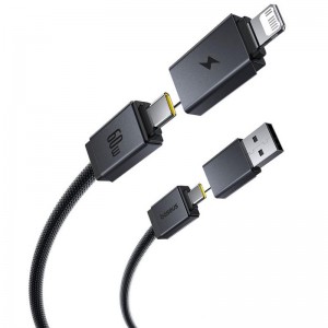 Дата кабель Baseus Versatile Two-for-Two USB/Type-C to Type-C/Lightning 60W (0.6m) (P10383000)
