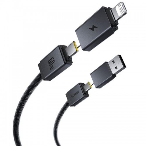 Дата кабель Baseus Versatile Two-for-Two USB/Type-C to Type-C/Lightning 60W (0.6m) (P10383000)