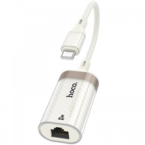 Переходник Hoco UA41B Crystal Type-C to RJ45 100 Mbs (0.15m)