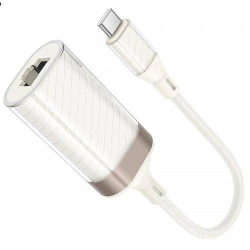 Переходник Hoco UA41B Crystal Type-C to RJ45 100 Mbs (0.15m)