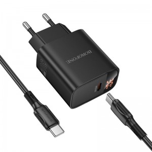 СЗУ Borofone BA97A PD30W (1USB-C) + кабель Type-C to Type-C