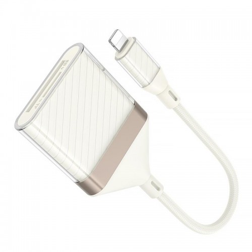 Переходник Hoco UA40 Crystal 2in1 Lightning to SD/TF (0.15m)