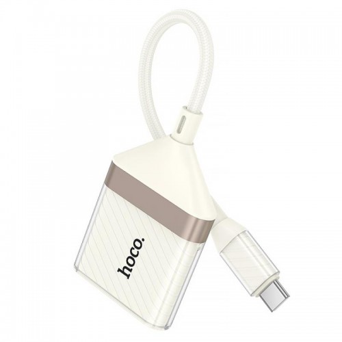 Переходник Hoco UA40A Crystal 2in1 Type-C to SD/TF (0.15m)
