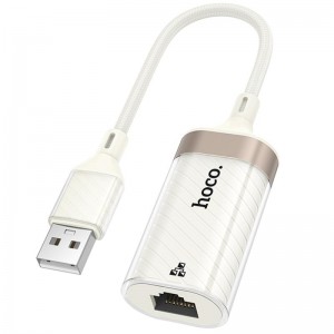 Перехідник Hoco UA41 Crystal USB to RJ45 100 Mbs (0.15m)