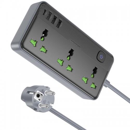 Удлинитель Borofone BAC2A (3USB-A/1C/3xSocket) (1.5m)