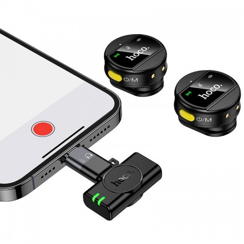 Петличный беспроводной микрофон Hoco L22 Bright 2in1 (Lightning/Type-C)