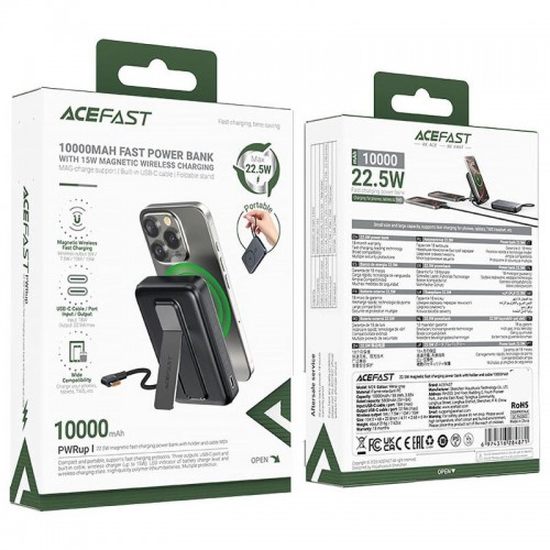 Power Bank Acefast M24 22.5W з БЗП 10000 mAh (Metal Grey)