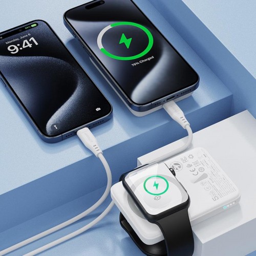Power Bank Acefast M25 20W с БЗУ+iWatch 5000 mAh (White)