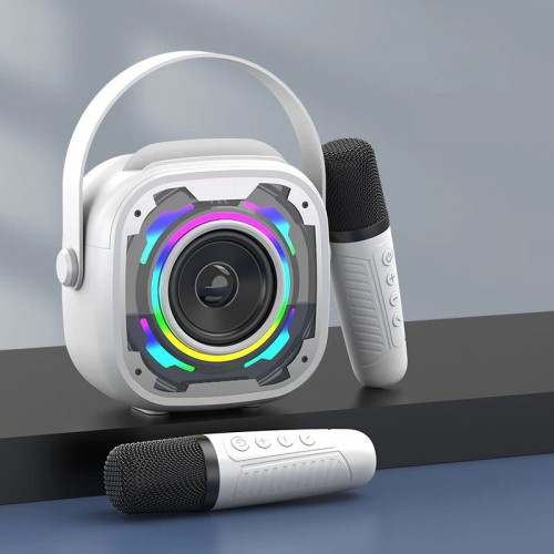 Bluetooth колонка V11 + два мікрофона White