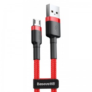 Дата кабель Baseus Cafule MicroUSB Cable 2.4A (1m) (CAMKLF-B) Червоний