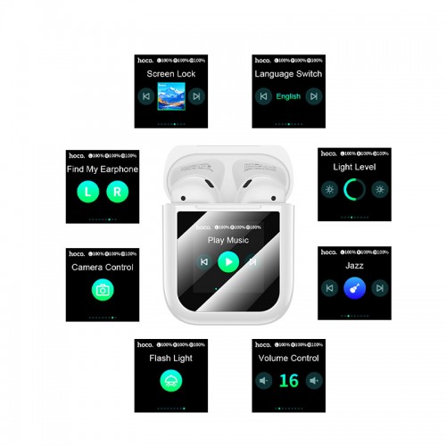 Бездротові TWS навушники Hoco EW80 Magnificent with Touch Screen White