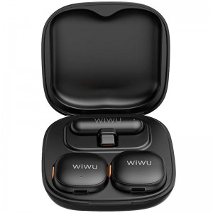 Петличный беспроводной микрофон WiWU Wi-WM006 AI Adaptive Noise Reduction Type-C Black