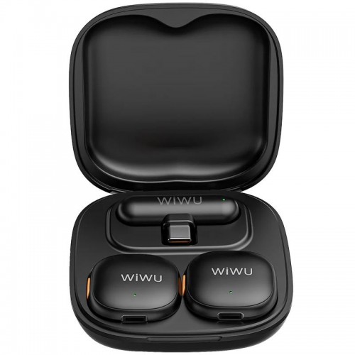 Петличный беспроводной микрофон WiWU Wi-WM006 AI Adaptive Noise Reduction Type-C Black