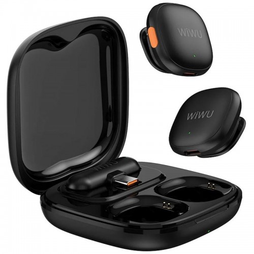 Петличный беспроводной микрофон WiWU Wi-WM006 AI Adaptive Noise Reduction Type-C Black