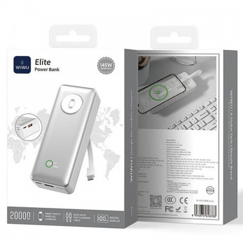Power Bank WIWU Wi-P023 Elite 145W 20000 mAh Silver