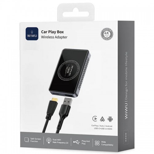 Адаптер WIWU Wi-CP004 Play box car wireless CarPlay (iOS + Android) Black