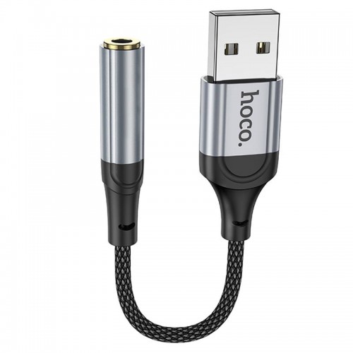 Переходник Hoco LS36 Fresh USB to 3,5 AUX Black