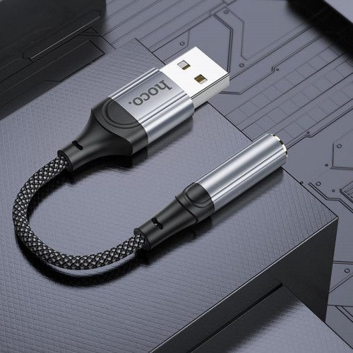 Переходник Hoco LS36 Fresh USB to 3,5 AUX Black
