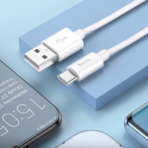 Дата кабель Hoco X87 Magic silicone USB to Type-C (1m) White