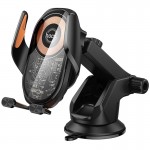 Автодержатель с БЗУ Hoco HW34 Blue whale 3-axis linkage wireless 15W (center console) Black
