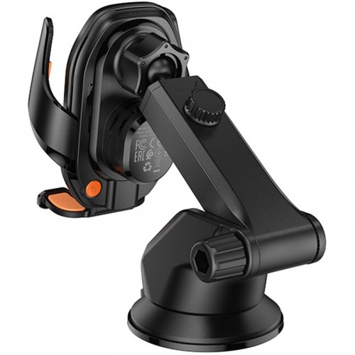 Автодержатель с БЗУ Hoco HW34 Blue whale 3-axis linkage wireless 15W (center console) Black