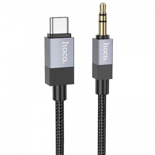 Аудио кабель Aux Hoco UPA32B Clever digital (Type-C to AUX 3.5mm) (1m) Black