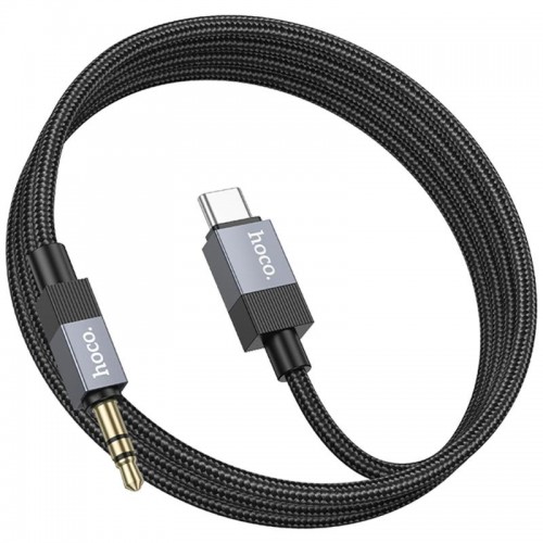 Аудио кабель Aux Hoco UPA32B Clever digital (Type-C to AUX 3.5mm) (1m) Black