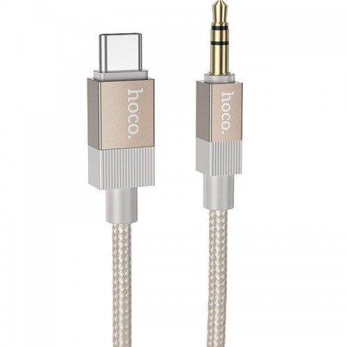 Аудіо кабель Aux Hoco UPA32B Clever digital (Type-C to AUX 3.5mm) (1m) Gold