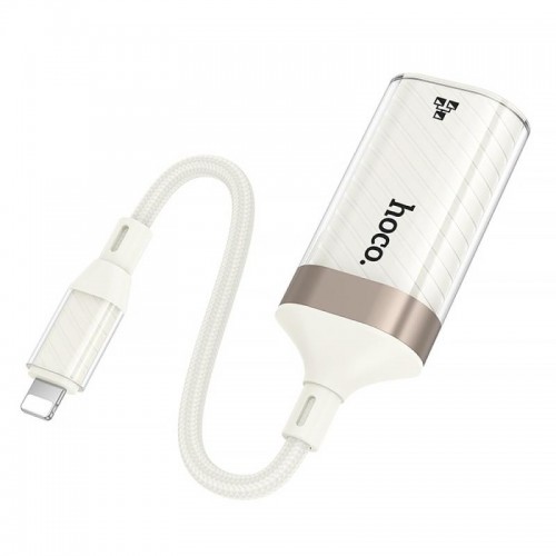 Перехідник Hoco UA41A Crystal Lightning to RJ45 100 Mbs (0.15m) Apricot