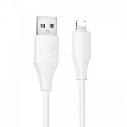 Дата кабель Hoco X124 Bien silicone USB to Lightning 2.4A (1m) White