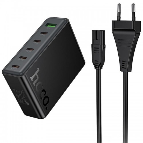 МЗП Hoco C152A Modern PD70W 6in1 (5USB-C і 1USB-A) Black