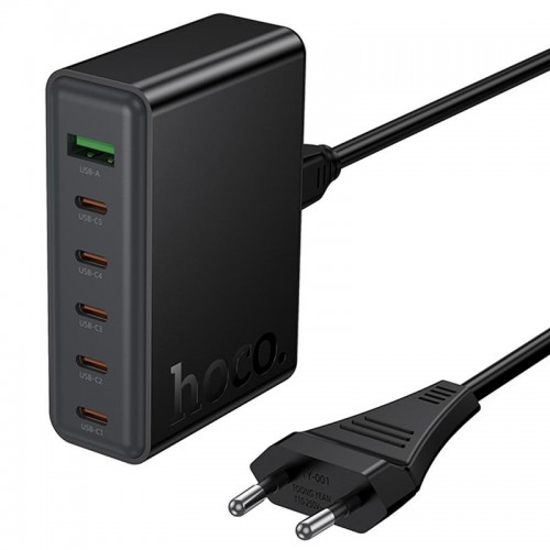 МЗП Hoco C152A Modern PD70W 6in1 (5USB-C і 1USB-A) Black