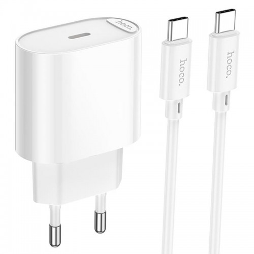 МЗП Hoco C109A Fighter PD20W (1USB-C) + кабель Type-C to Type-C White