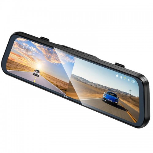 Автомобільний регистратор дзеркало Hoco DV16 Dual-Channel Driving Recorder 1080p+720p Black
